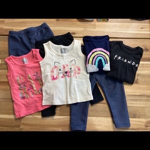 Gap baby girl bundle 12-18 months. Leggings, tanks, onesies, 1 light coat.